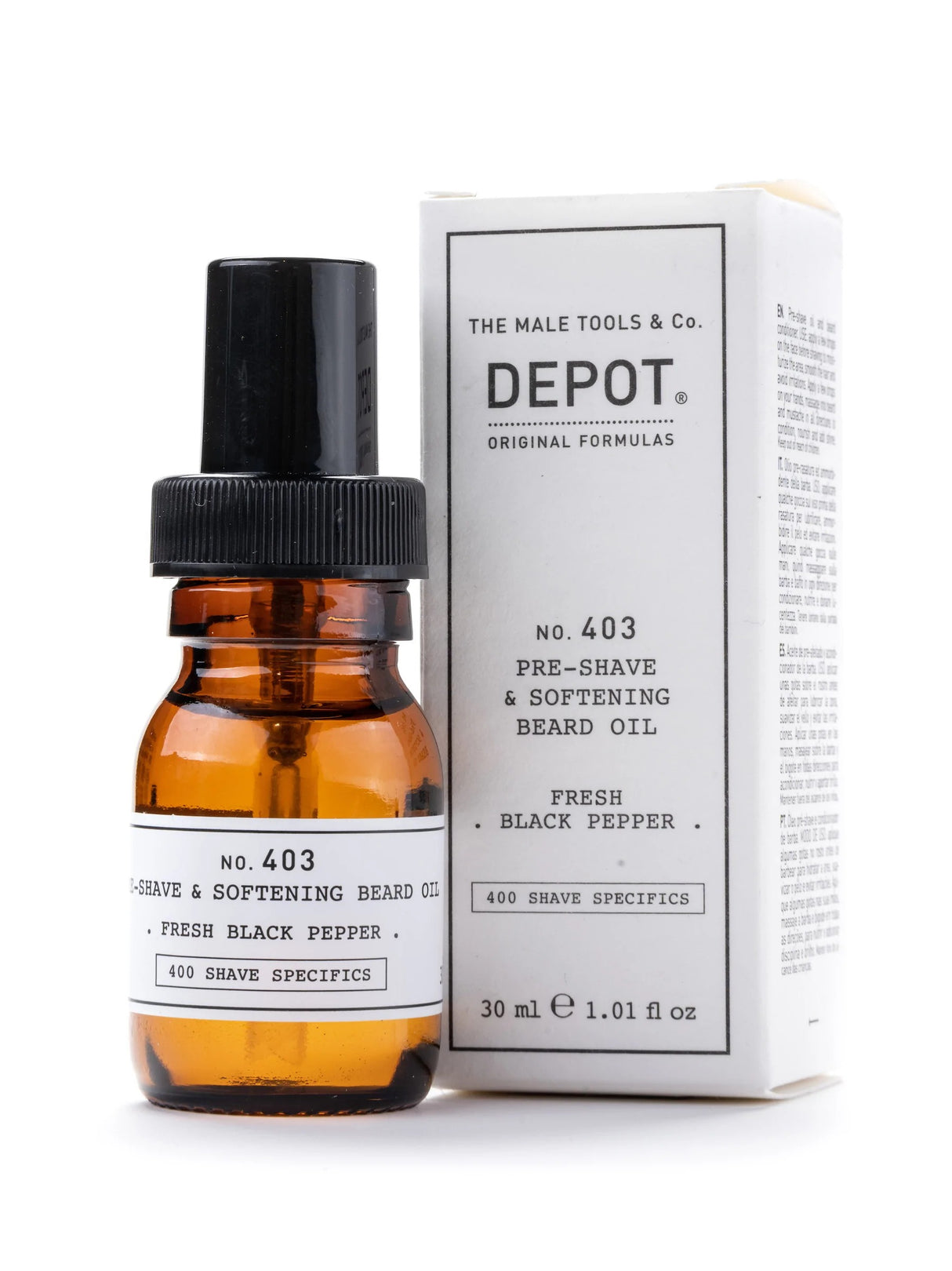 Depot - No. 403 Pre-Shave & Softening Beard Oil Fresh Black Pepper - 30ml - Feel You
