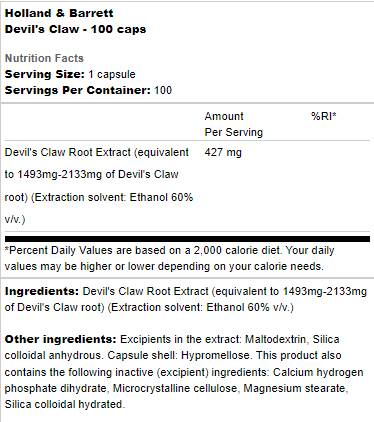 Devil's Claw 427 mg - 100 капсули - Feel You