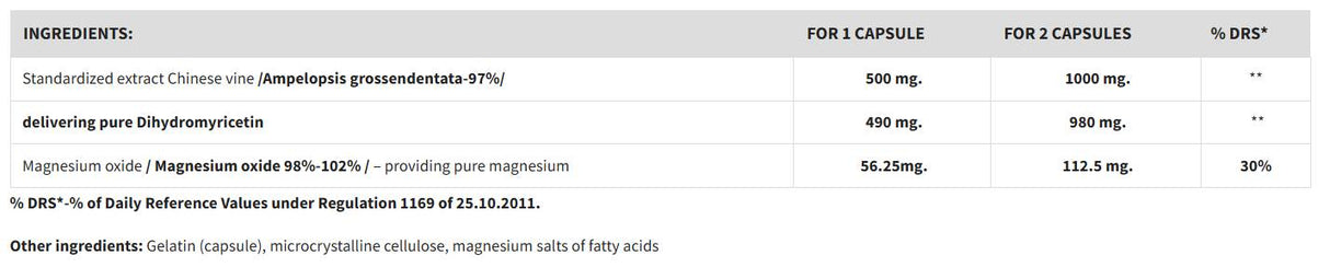 Dihydromyricetin DHM 1000 mg - 60 капсули - Feel You