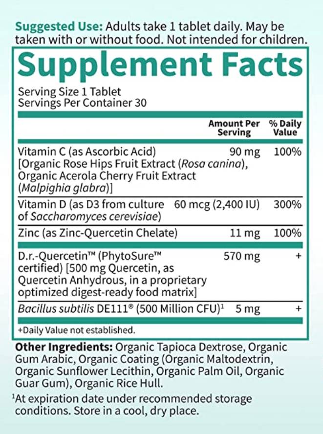 Dr. Formulated Quercetin Immune 500 mg - 30 Таблетки - Feel You