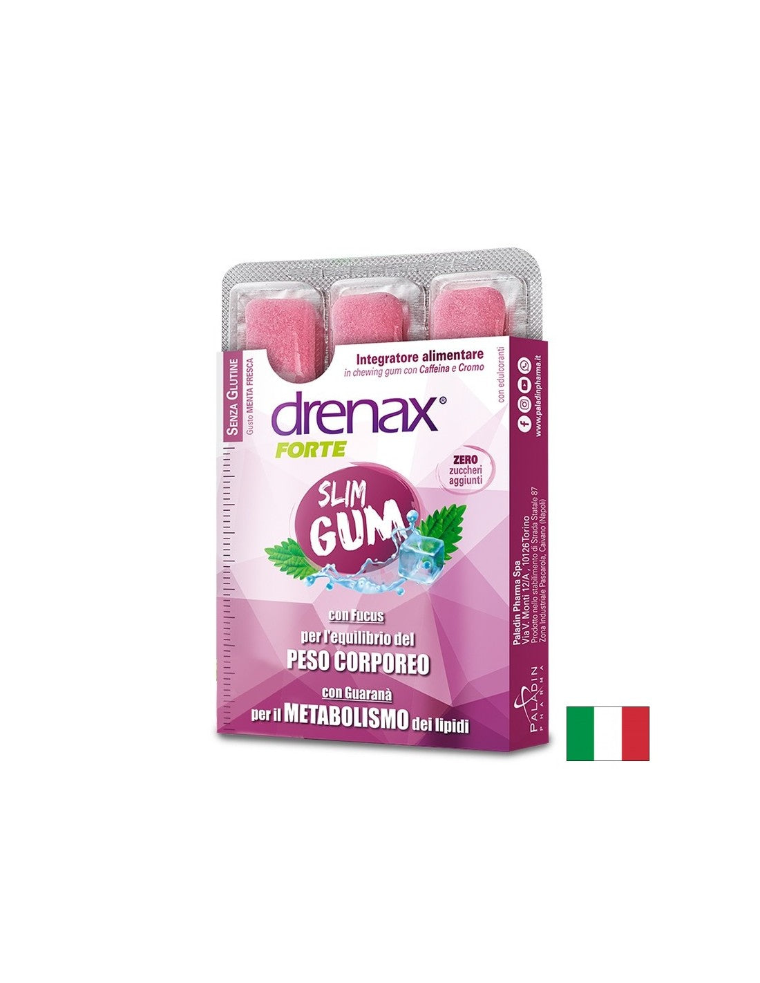 Дъвки за отслабване и контрол на апетита - Дренакс - Drenax® със зелен чай, гуарана и хром, 9 броя - Feel You