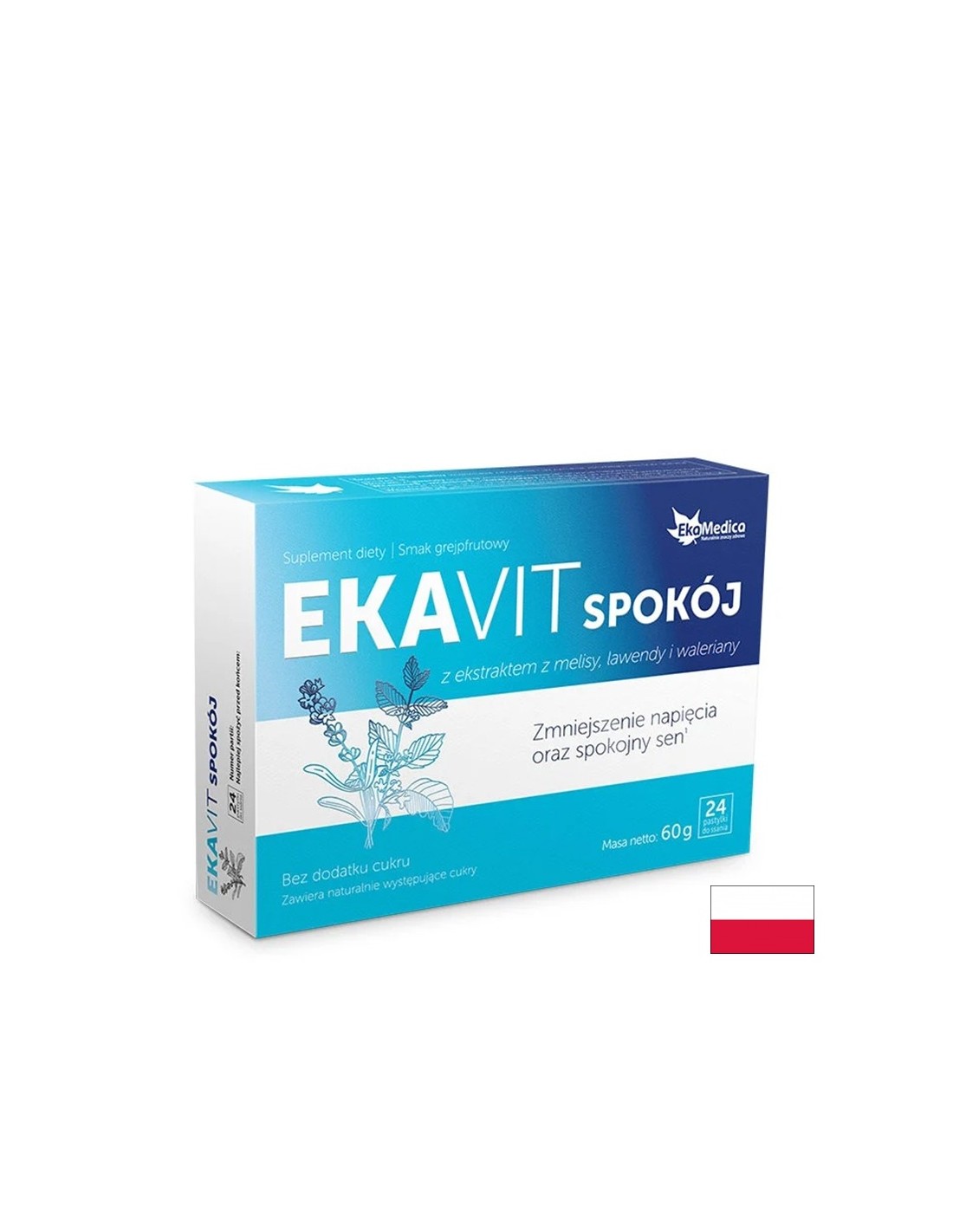 Формула за нервна система с екстракт от маточина, лавандула и валериана EKAVIT, 24 смучещи таблетки - Feel You