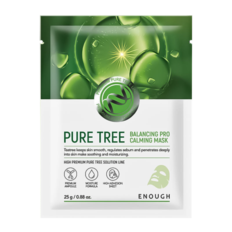 ENOUGH Fabric face mask TEA TREE Pure tree balancing pro caming mask, 1 pc - Feel You