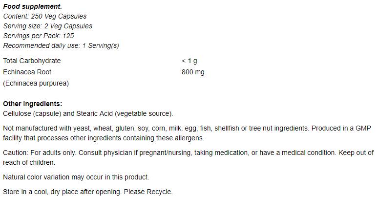 Echinacea 400 mg - 100 капсули - Feel You