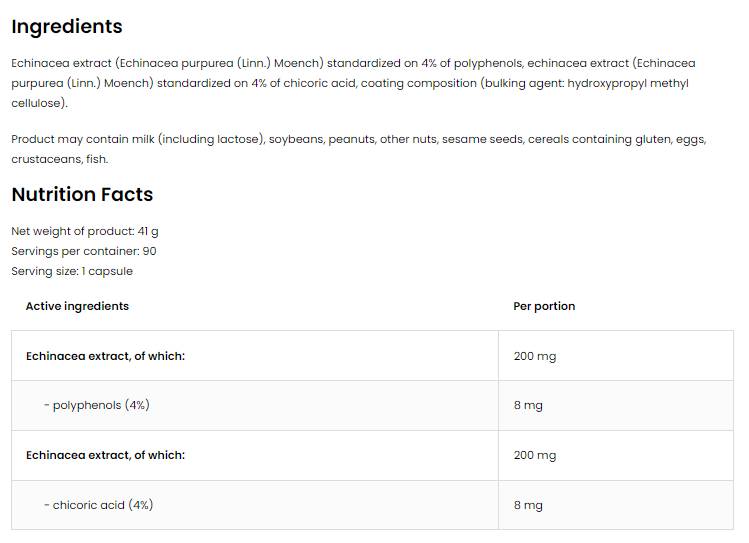 Echinacea 400 mg / Vege 90 капсули - Feel You
