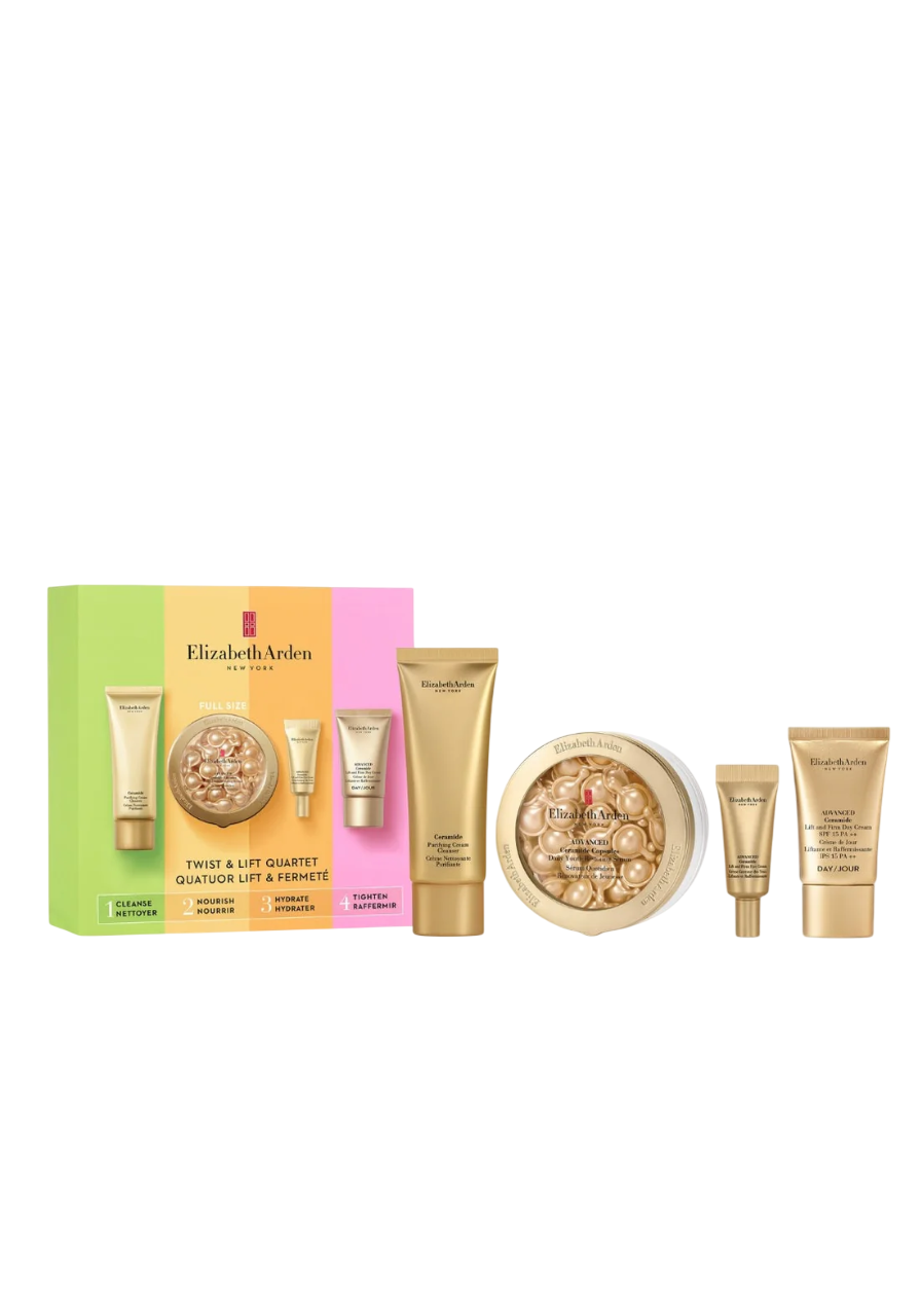 Set Elizabeth Arden: Ceramide, Eliminates Impurities, Cleansing Cream, 50 ml + Advanced Ceramide, Restorative, Serum Capsules, For Face, 60 pcs + Ceramide, Retinol, Lift & Firm, Eye Cream, 5 ml + Advanced Ceramide, Lift & Firm, Day, Cream, For Face, 15 ml - Feel You