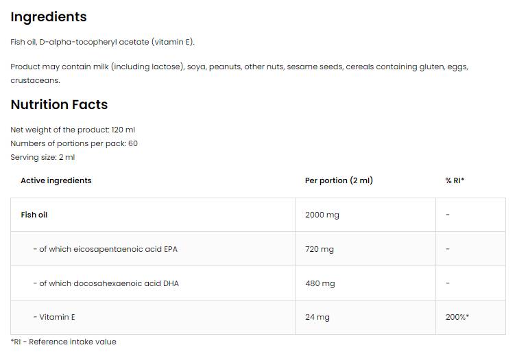 Elite Omega 3 Liquid | 60% EPA + DHA 120 мл - Feel You