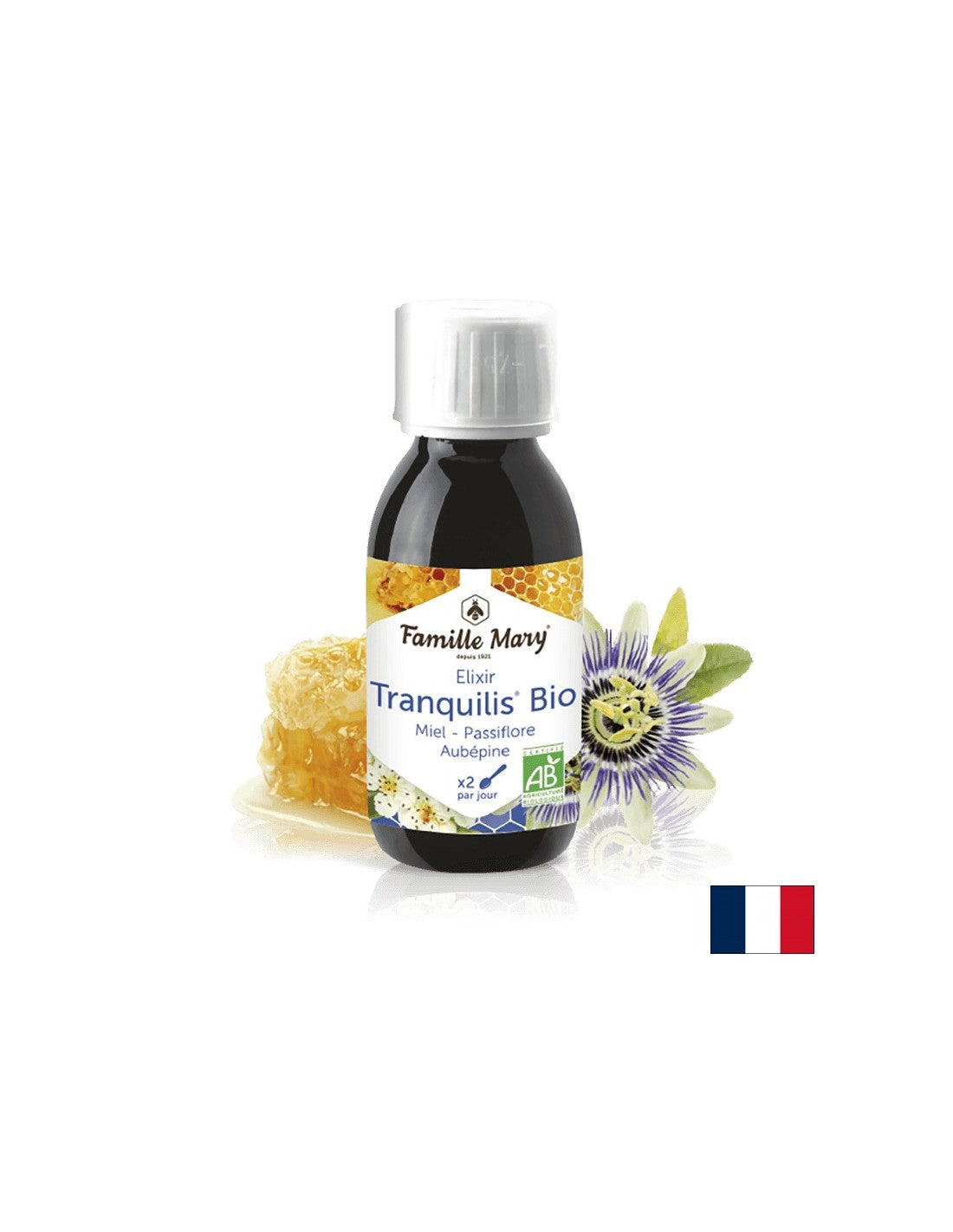Elixir Tranquilis Bio Miel Passiflore Aubépine/ Био сироп с пчелен мед, пасифлора, глог / Спокоен сън, 125 ml Famille Mary - Feel You