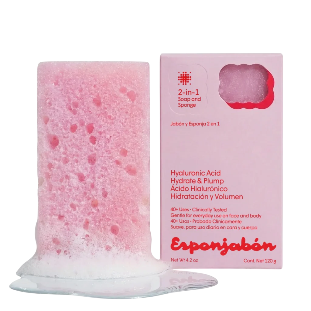 Esponjabon, Hyaluronic Acid, Cleansing & Hydrating, Massage Soap Bar, Face & Body, 120 g - Feel You