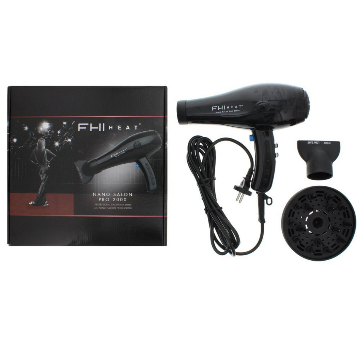 FHI Heat, Nano Salon Pro 2000, Electric Hair Dryer, Black - Feel You