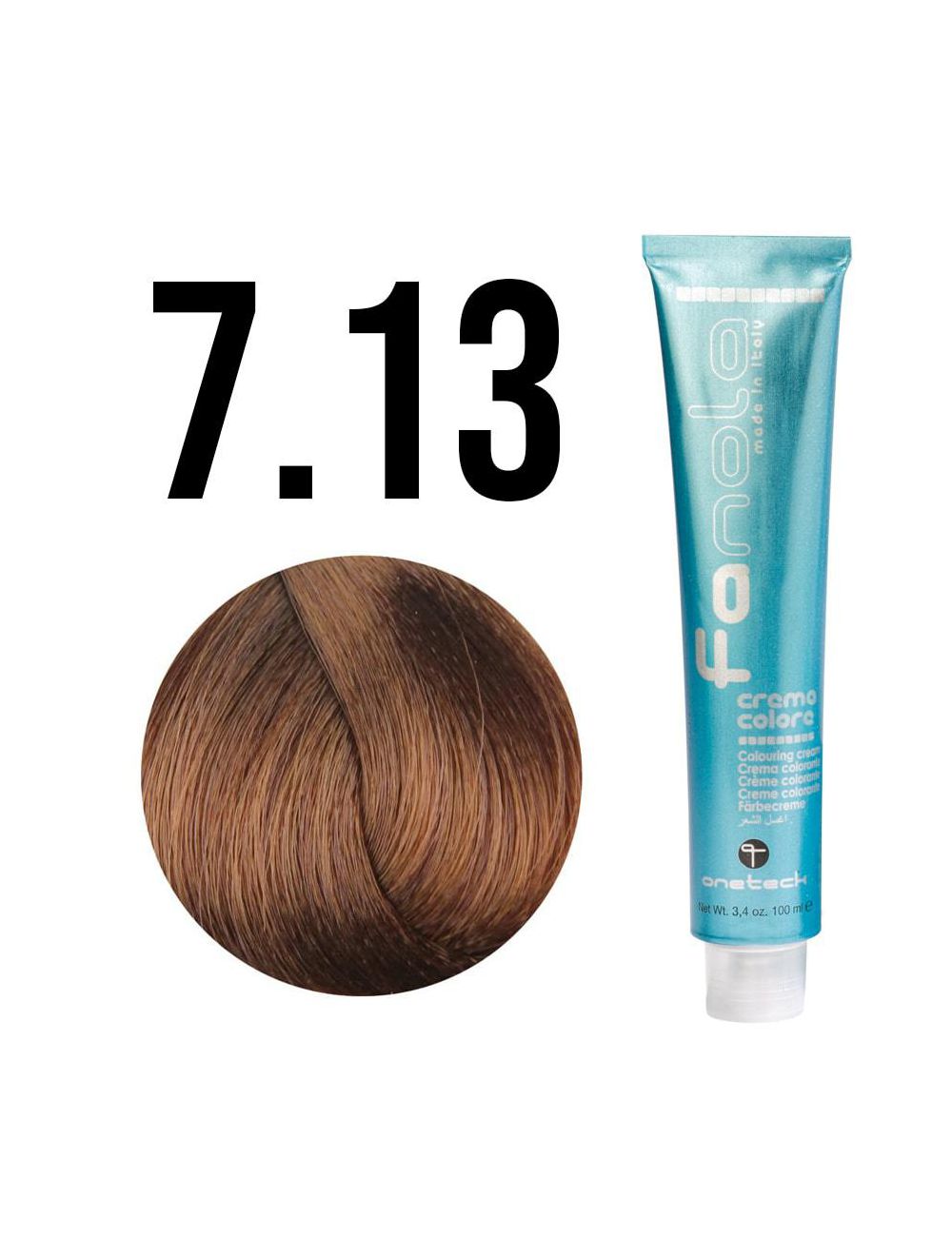 Fanola, Crema Colore, Permanent Hair Dye, 7.13 Blonde Beige, 100 ml - Feel You