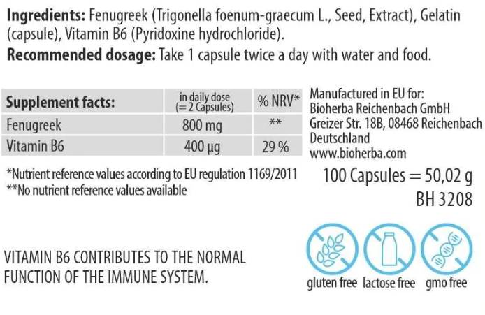 Fenugreek Seed 400 mg - 100 капсули - Feel You