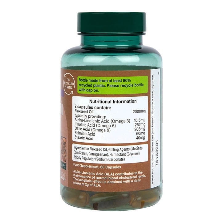 Ленено масло студено пресовано (Flaxseed Oil) 1000мг 60 капсули, H&B - Feel You