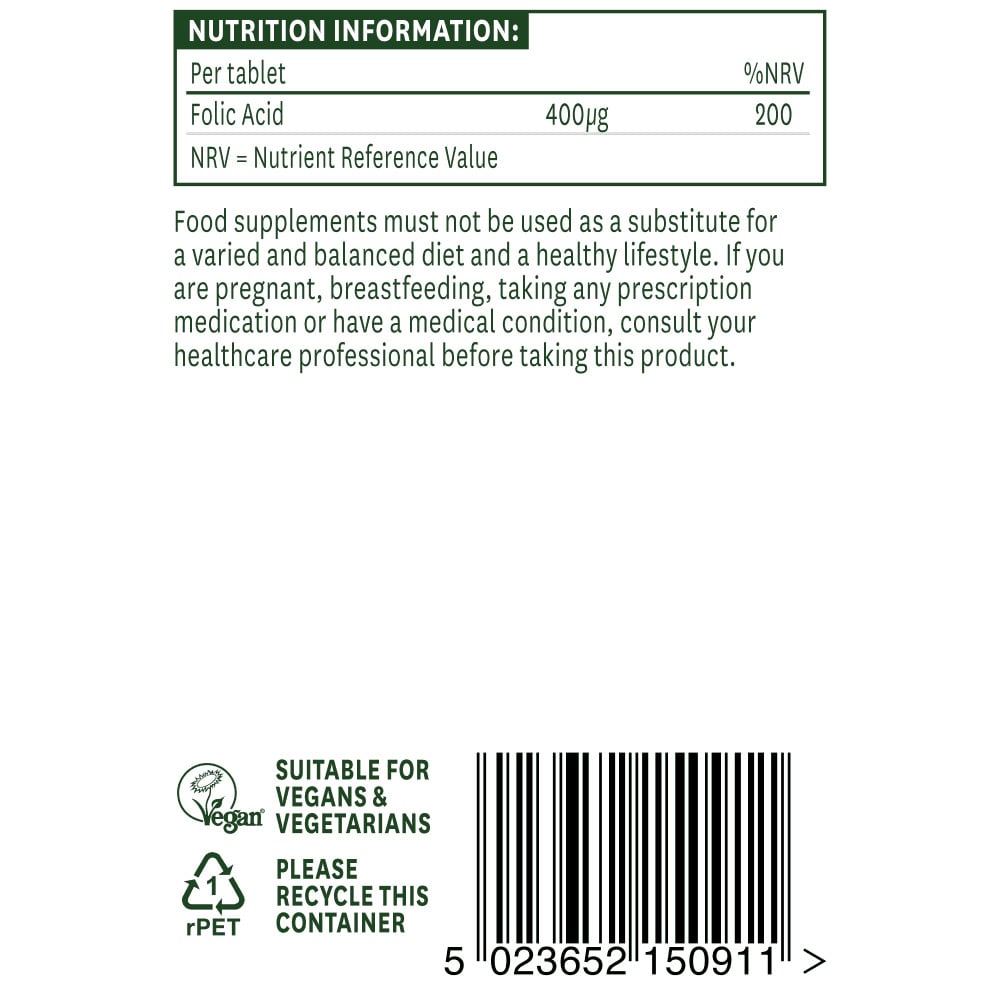 Фолиева киселина (Folic Acid) 400mcg 90 таблетки - Feel You