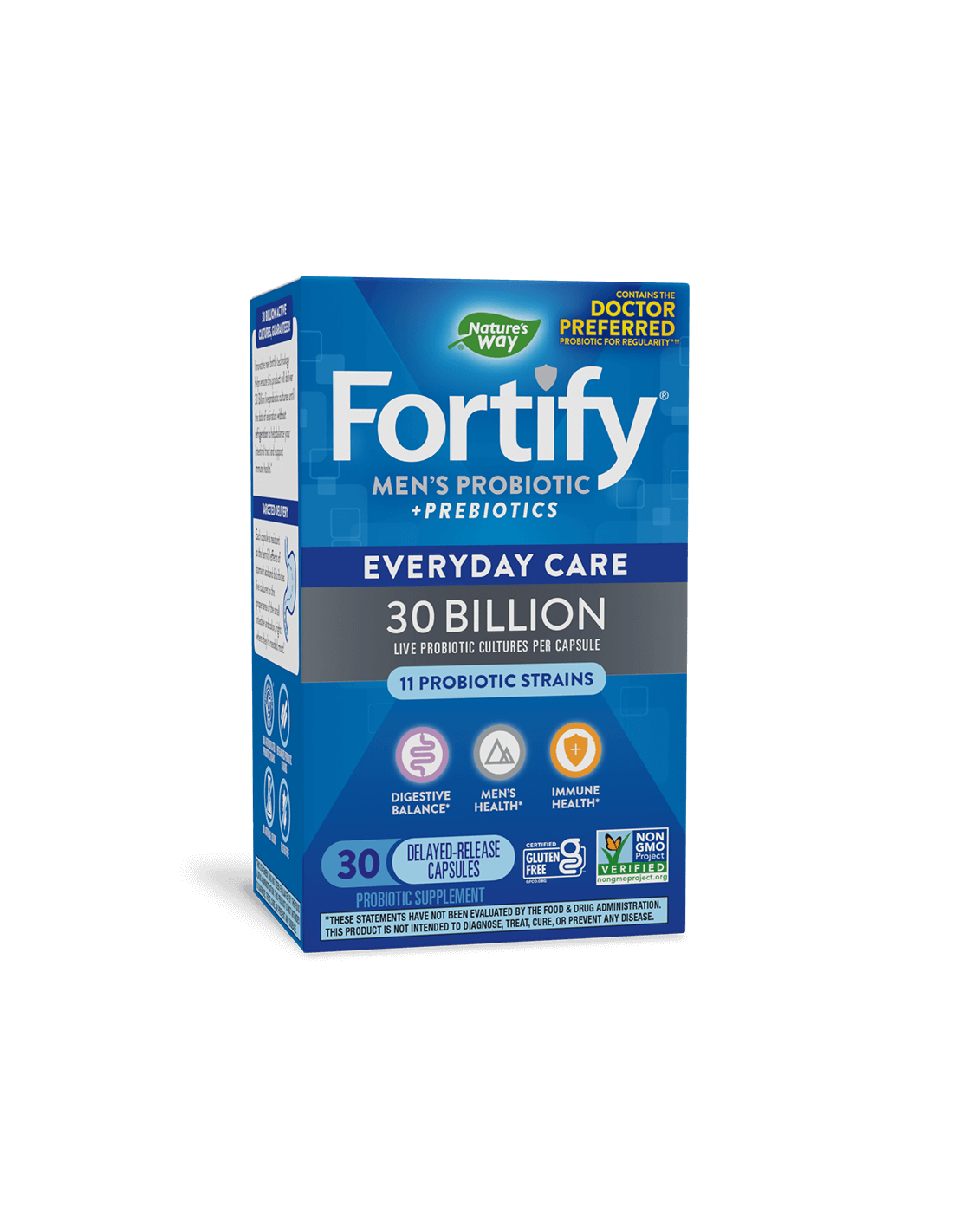 Fortify Men’s Probiotic + Prebiotic Everyday Care - Фортифай пробиотик за мъже - 30 милиарда активни пробиотици, 30 капсули Nature’s Way - Feel You