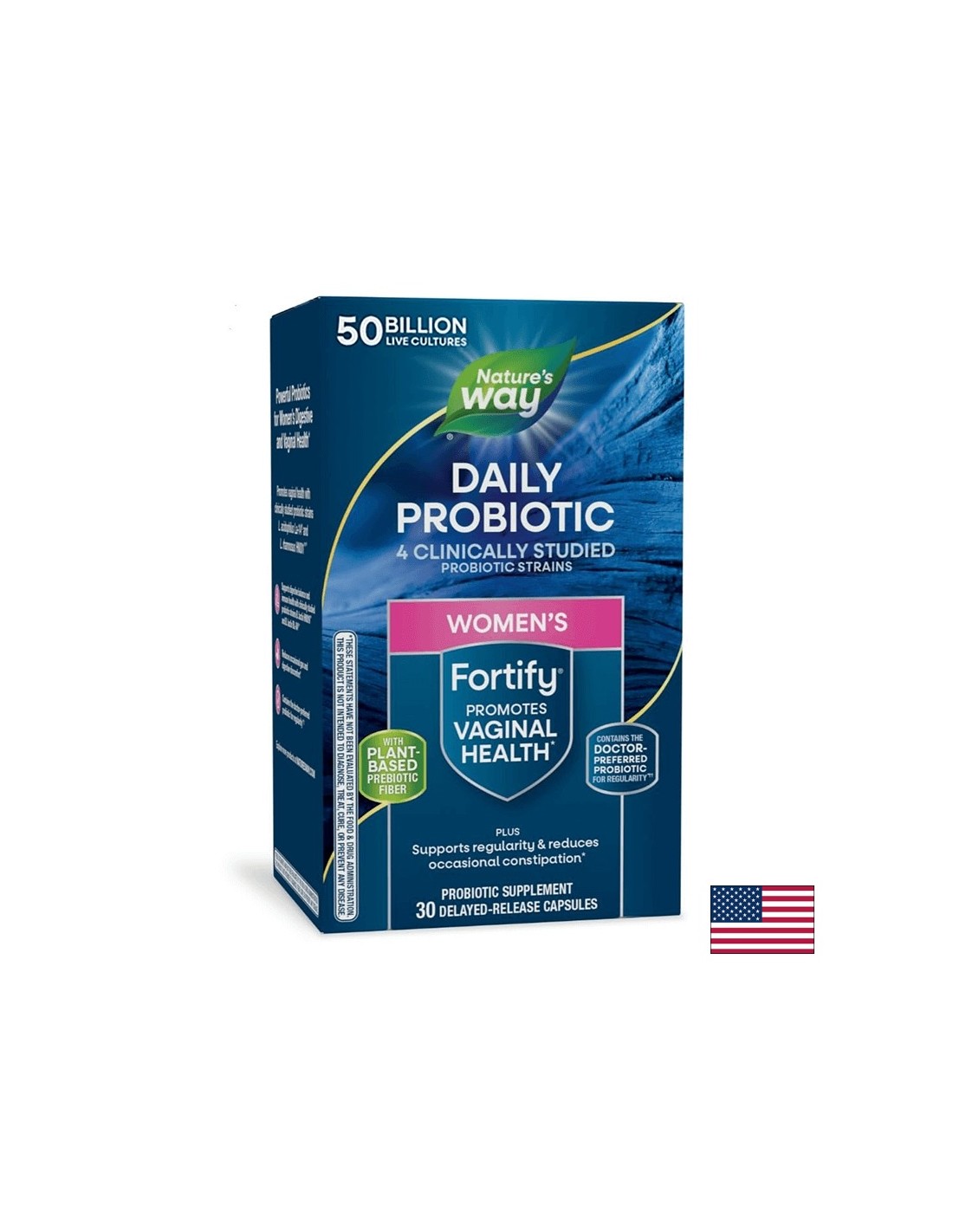 Пробиотик + пребиотици за жени – високо дозирани - Fortify Women‘s Probiotic, 50 млрд. активни пробиотици, 30 капсули - Feel You