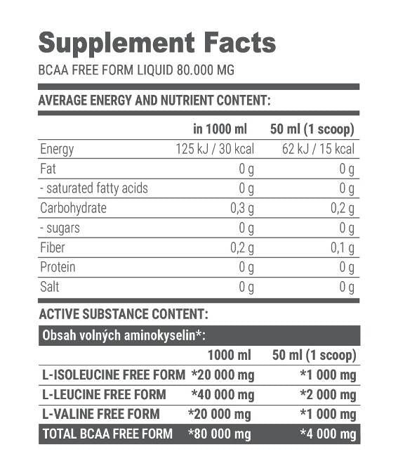 Free Form BCAA LIQUID 80000 mg - 1000 мл - Feel You