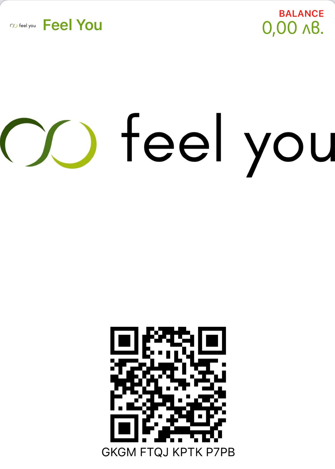 GIFT CARD FEEL YOU - Feel You