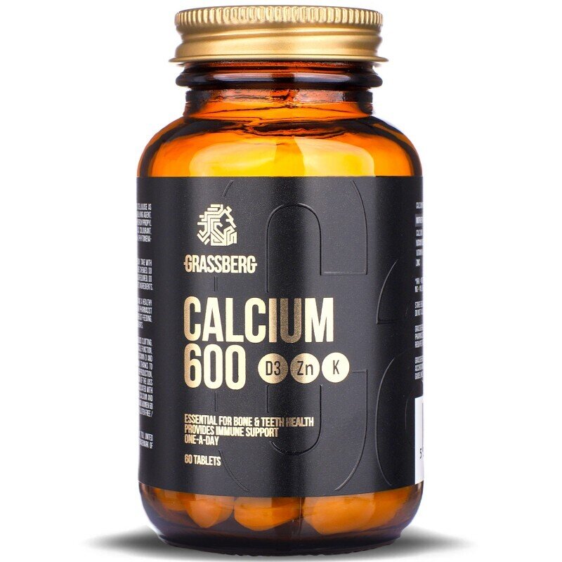 GRASSBERG Calcium 600 + D3+Zn+K - 60 tabs. - Feel You