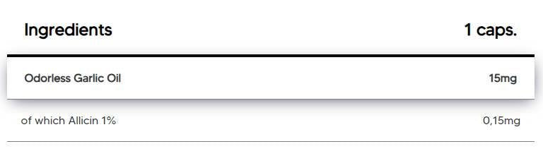 Garlic 15 mg | with 1% Allicin - 120 капсули - Feel You