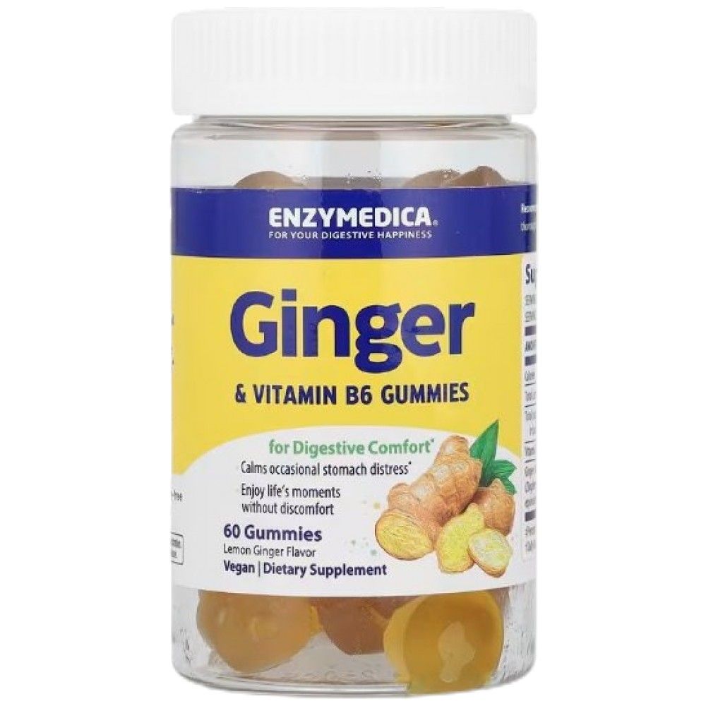 Ginger & Vitamin B6 Gummies - 60 желирани бонбони - Feel You