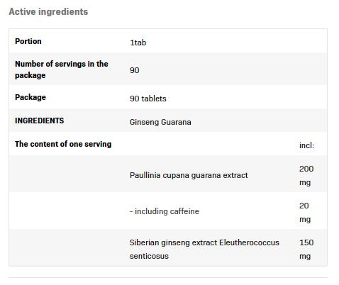 Ginseng Guarana / 90 Tabs - Feel You