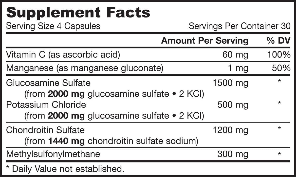 Glucosamine, Chondroitin, MSM - 120 капсули - Feel You