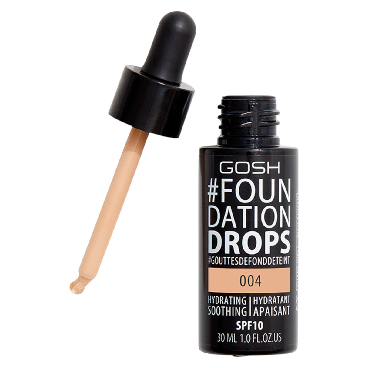Gosh, Drops, Liquid Foundation, 004, Natural, SPF 10, 30 ml *Tester - Feel You