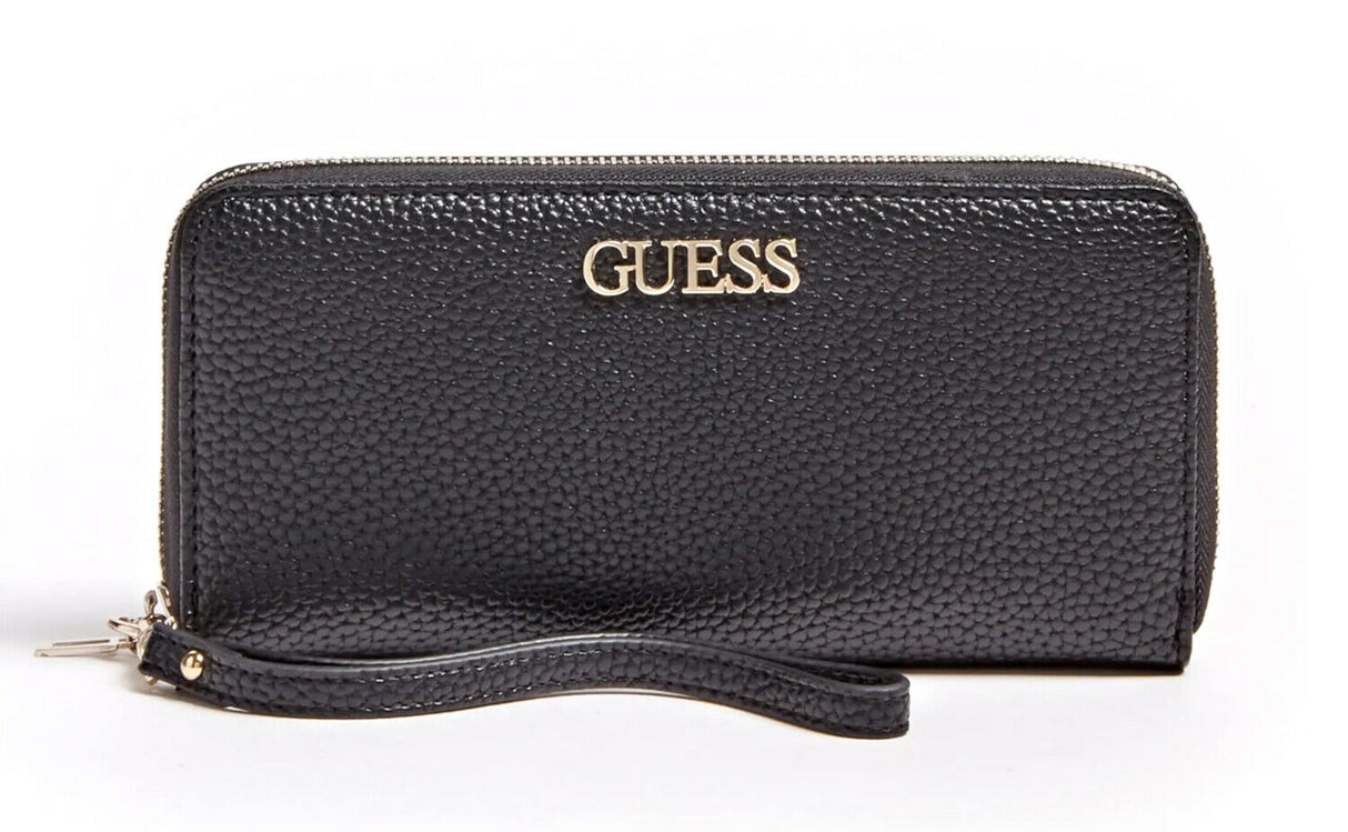 Guess, Alby, Textile Wallet, SLG Large Zip, Black, For Women - Feel You