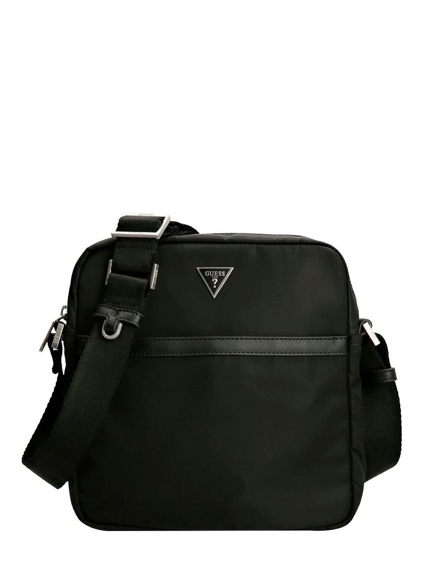 Guess, Certosa, Polyurethane, Textile Bag, Black, HMECRNP2258BLA, For Men, 22 x 5 x 23.5 cm - Feel You