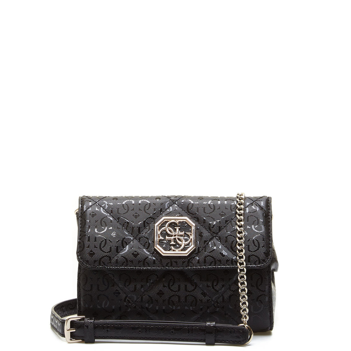 Guess, Dilla Mini Convertible Xbody, Textile Bag, Belt, Black, For Women, 18x13x6 cm - Feel You
