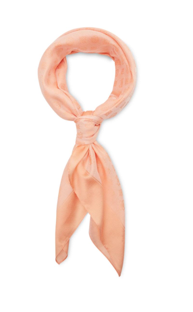 Guess, Helaina Kefiah, Textile Scarf, Coral, 4G Logo, AW8850 POL03, 135 x 135 cm, For Women - Feel You