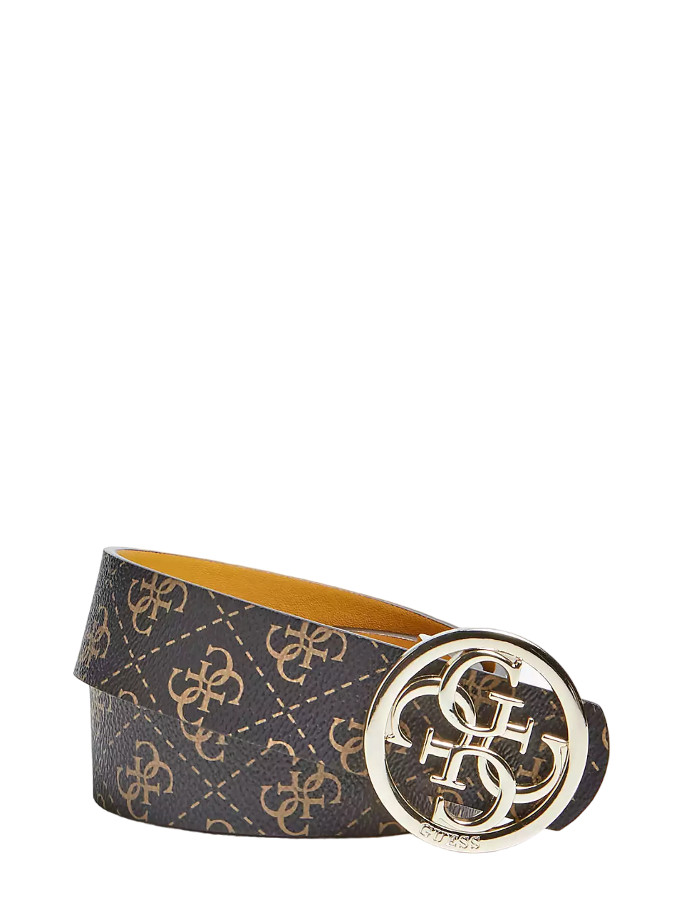Guess, Jensen Not Ajuster et Rev, Double-Sided Model, Textile Belt, Brown, Mustard Yellow, For Women, 3.5 cm - Feel You