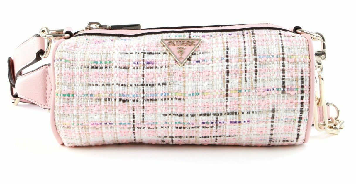Guess, Manhattan, Polyester, Shoulder Bag, Textile Crossbody Bag, Pink Tweed, For Women - Feel You