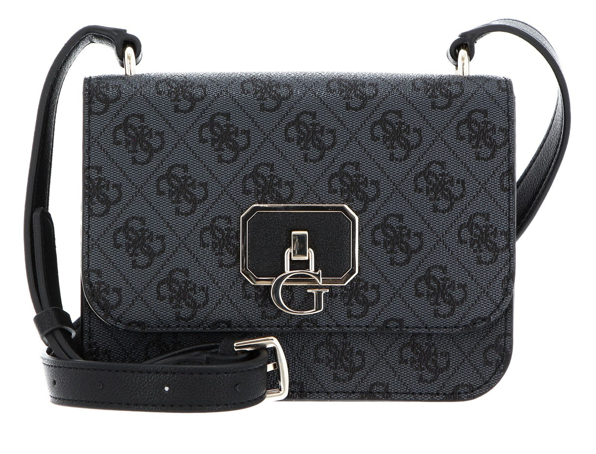 Guess, Noelle, Belt, Magnetic Clip, Textile Crossbody Bag, Black, 14 x18.5 x7 cm, For Women - Feel You