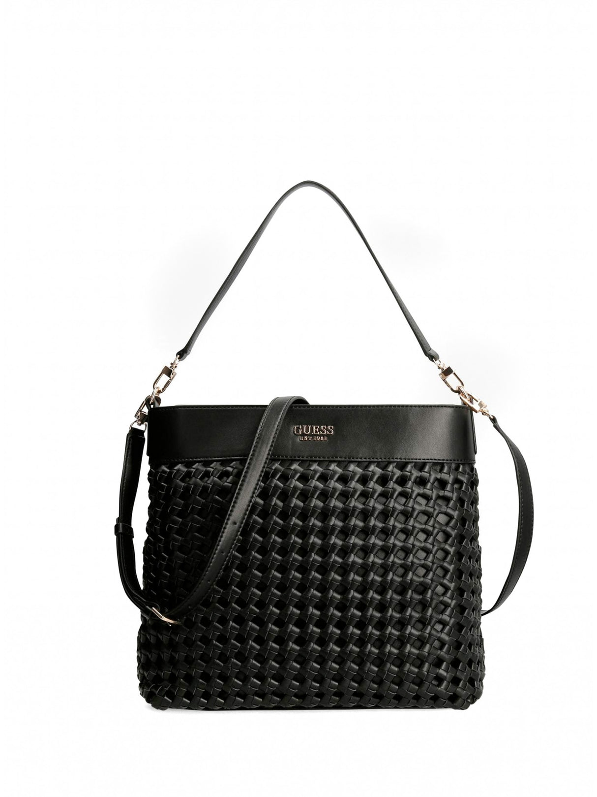 Guess, Sicilia, Artificial Fiber, Textile Bag, Black, HWWG8490020BLA, For Women, 29 x 9 x 24 - Feel You
