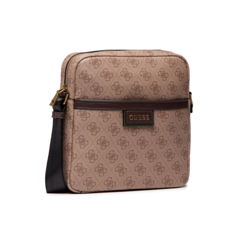 Guess, Vezzola, Document Holder, Textile Crossbody Bag, Brown, For Women - Feel You