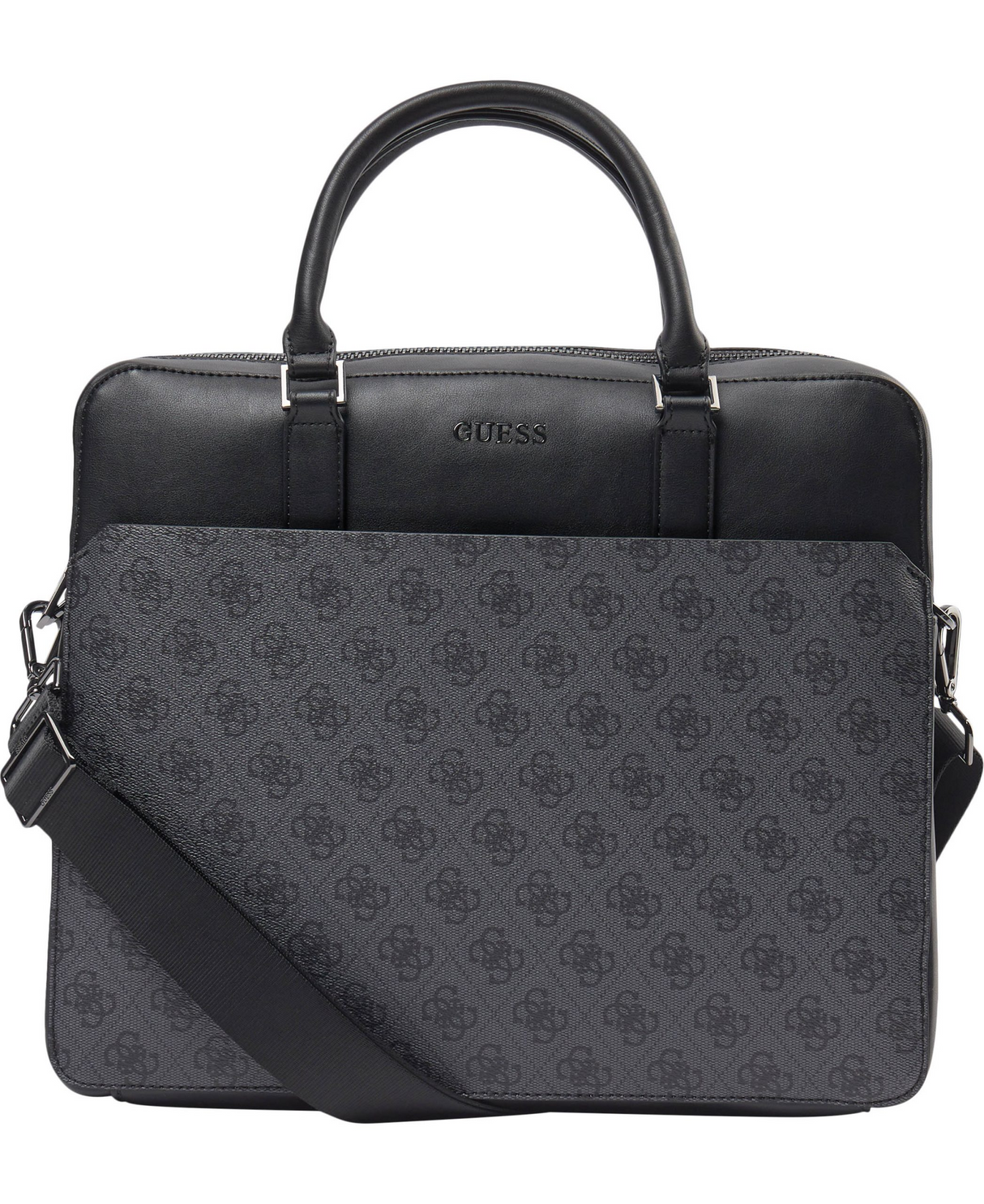 Guess, Vezzola, Polyurethane, Textile Briefcase, Computer, Black, 35 x 29 x 9 cm, For Men - Feel You