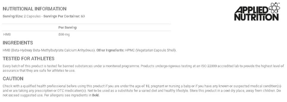 HMB 500 mg - 120 капсули - Feel You