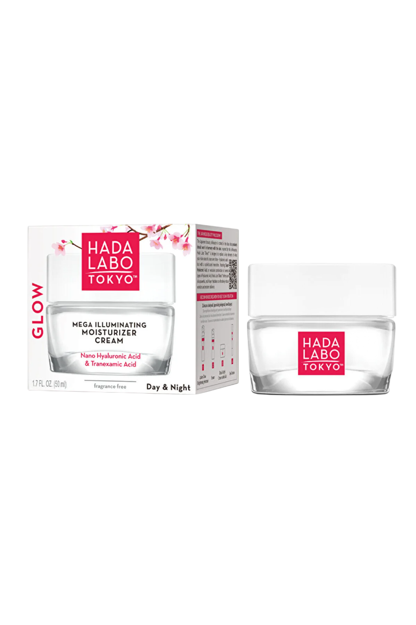 Hada Labo Tokyo, Glow, Hyaluronic Acid, Illuminating & Moisturizer, Day & Night, Gel Cream, Face, 50 ml - Feel You
