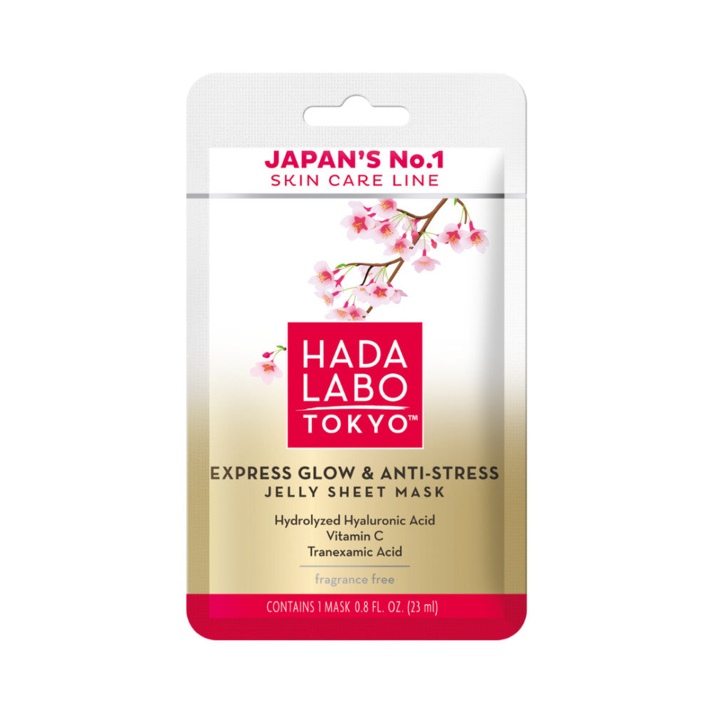 Hada Labo Tokyo, Premium, Hyaluronic Acid, Glow & Anti Stress, Sheet Mask, Face, Day, 23 ml - Feel You