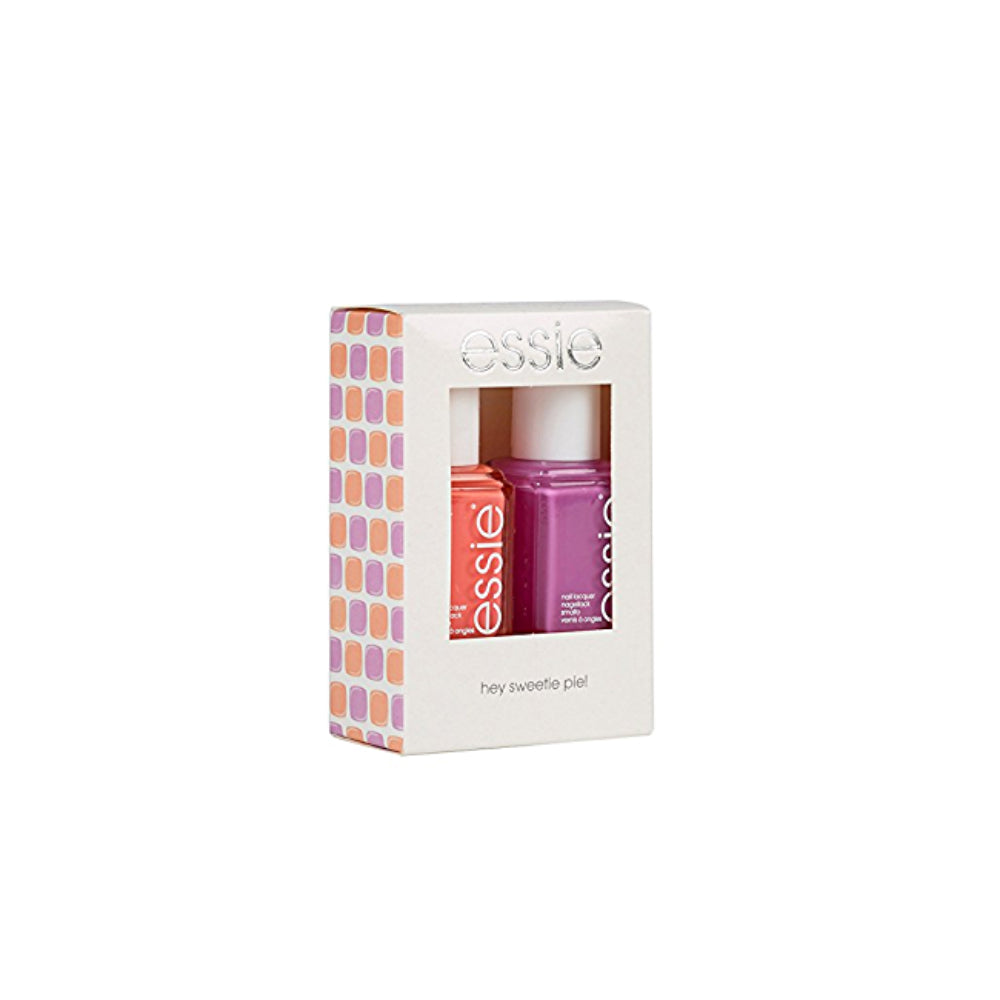 Hey Sweetie Pie! Set Essie: Nail Enamel, Vegan, Glossy Shine Finish, Nail Polish, 36, Splash Of Grenadine, 13.5 ml + Nail Enamel, Vegan, Glossy Shine Finish, Nail Polish, 74, Tart Deco, 13.5 ml - Feel You