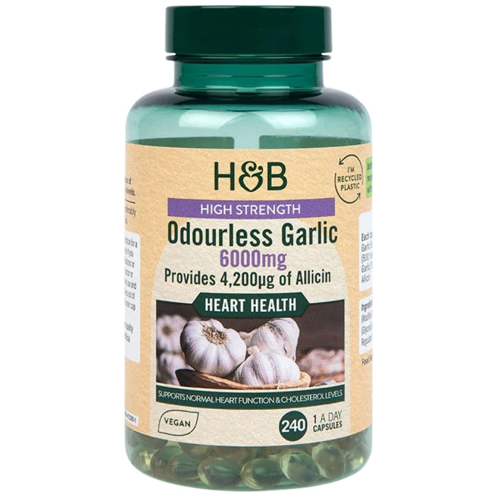High Strength Odourless Garlic 6000 mg - 240 капсули - Feel You