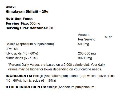 Himalayan Shilajit 500 mg | with 40-60% Fulvic Acid - 25 грама - Feel You