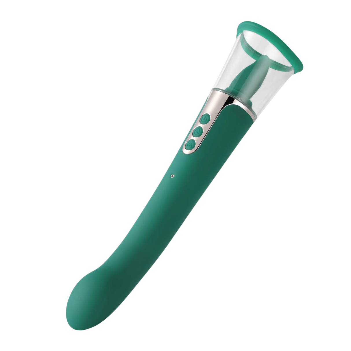 Honey Play Box, Angel, Clit Suckers, G Spot Vibrator & Clit Licking Tongue 3-In-1, 9 Vibrating + 9 Licking + 3 Sucking Modes, USB Rechargeable, Silicone+ABS, 18.00 × 13.00 × 6.50 cm, Pine Green - Feel You