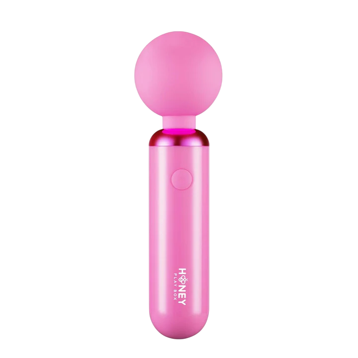 Honey Play Box, Pomi Wand, Clitoral Wand Vibrator, 10 Vibrating Modes, USB Rechargeable, Silicone+ABS, 17.60 × 4.70 × 4.70 cm, Pink - Feel You