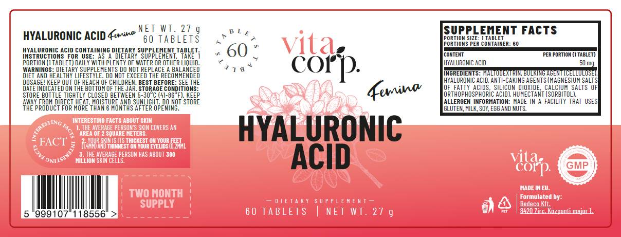 Hyaluronic Acid 50 mg - 60 Таблетки - Feel You