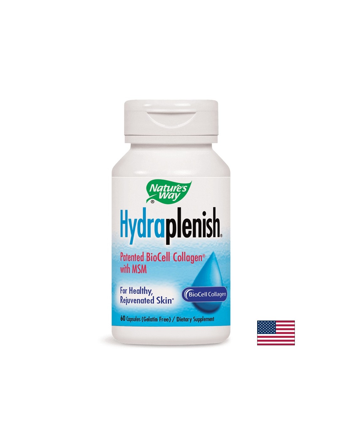 Колаген с хиалуронова киселина и МСМ Hydraplenish® - Красива кожа и здрави стави, 750 mg, 60 капсули Nature’s Way - Feel You