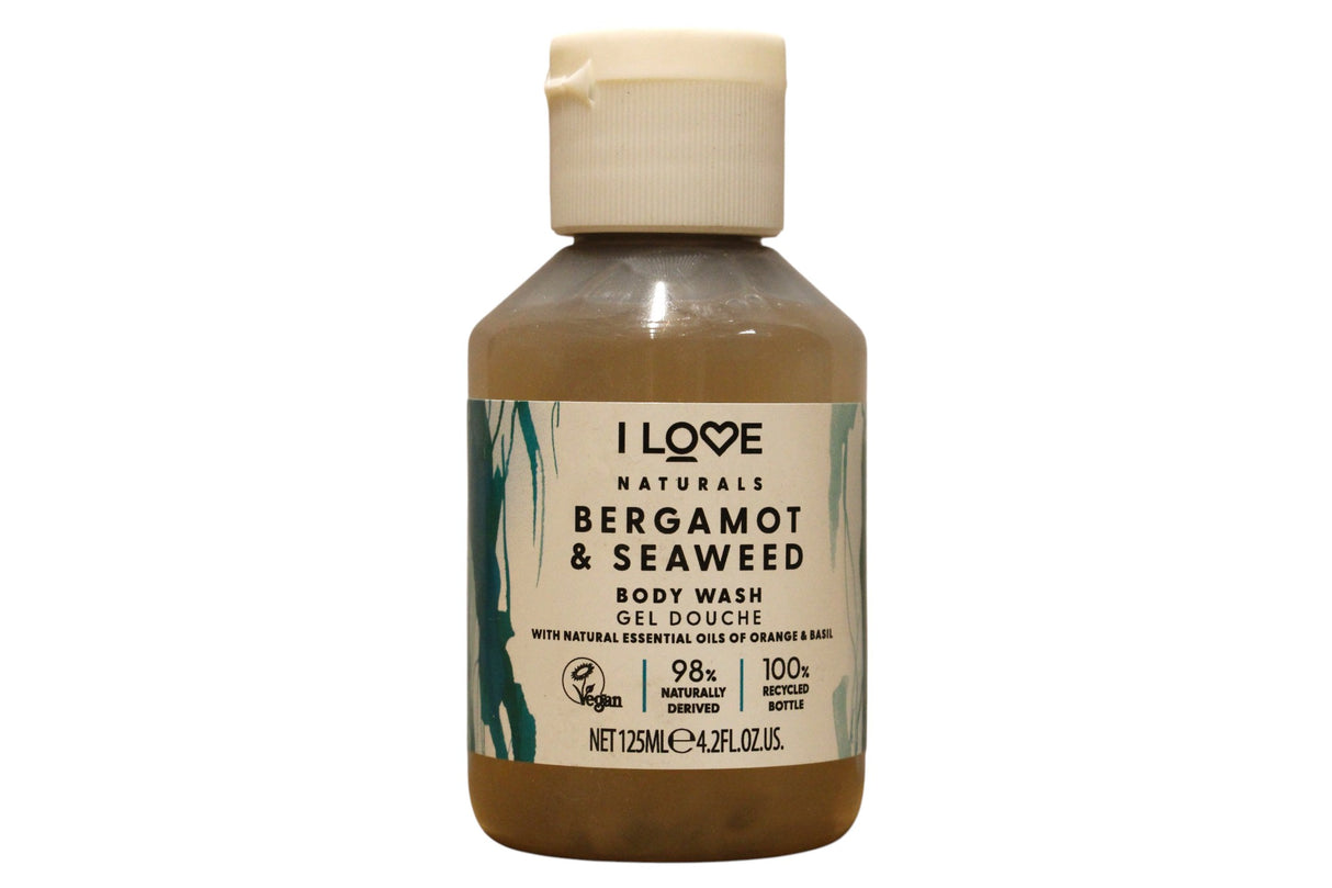I Love, Naturals Collection, Bergamot & Seaweed, Hydrating, Shower Gel, For All Skin Types, 125 ml - Feel You
