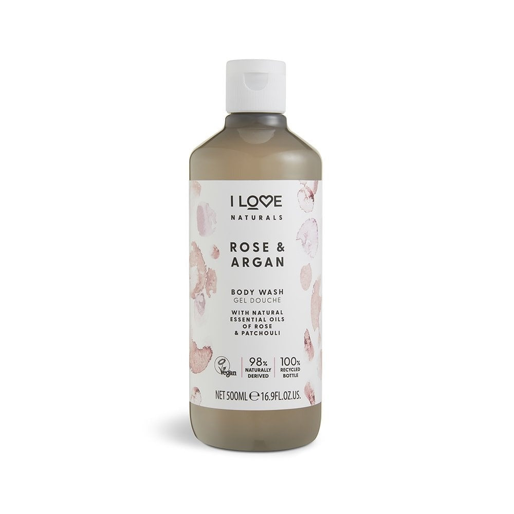 I Love, Naturals Collection, Vegan, Hydrating, Rose & Argan, Body Wash, 500 ml - Feel You